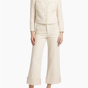 Taylor cropped high rise Veronica Beard Cream Denim Jeans size 28